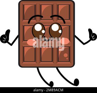 Isolato carino cioccolato caramella bar cartone animato vettore Illustrazione Vettoriale