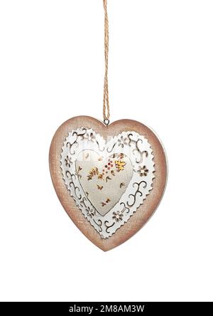 Placca in tessuto, legno, acciaio da appendere con dedizione. Idea regalo, Natale, Pasqua e San Valentino Foto Stock