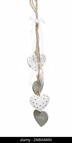 Placca in tessuto, legno, acciaio da appendere con dedizione. Idea regalo, Natale, Pasqua e San Valentino Foto Stock