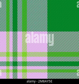 Vettore texture senza giunture. Tela tessile. Motivo controllo sfondo tartan nei colori verde e chiaro. Illustrazione Vettoriale