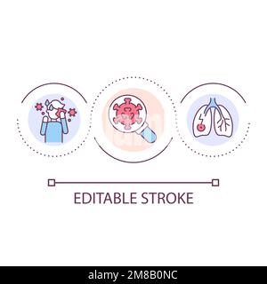 Icona del concetto di ciclo di infezione del tratto respiratorio Illustrazione Vettoriale
