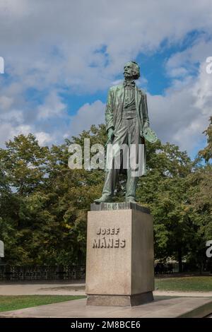 Statua di Josef Manes in Piazza Jan Palach - Praga, Repubblica Ceca Foto Stock