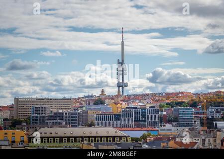 Torre televisiva Zizkov - Praga, Repubblica Ceca Foto Stock