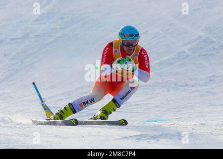 Wengen, Svizzera. 13th Jan, 2023. 2023 FIS ALPINE WORLD CUP SKI, SG MENWengen, Swiss, sui 2023-01-13 - Venerdì immagini Mostra ROGENTIN Stefan (sui) SECONDO CLASSIFICATO Credit: Independent Photo Agency/Alamy Live News Foto Stock