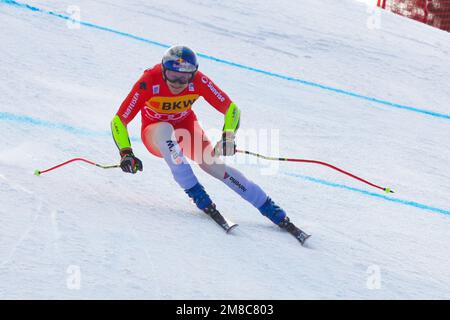 Wengen, Svizzera, 13/01/2023, 2023:00 FIS ALPINE WORLD CUP SKI , SG MEN&#XA;Wengen, Swiss, sui&#XA;2023-01-13 - Friday&#XA;Image shows ODERMATT Marco (sui) 3rd CLASSIFICATO Foto Stock