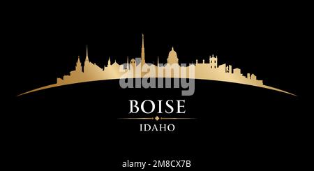 Profilo dello skyline di Boise Idaho. Illustrazione vettoriale Illustrazione Vettoriale