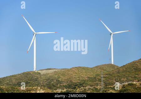 Turbine eoliche sulle colline, Hatay, Turchia Foto Stock