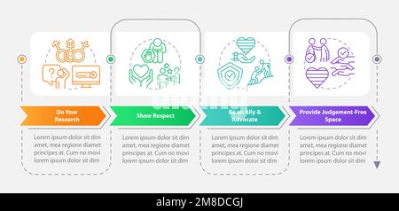 Supporto di un modello infografico rettangolare per persone transgender Illustrazione Vettoriale