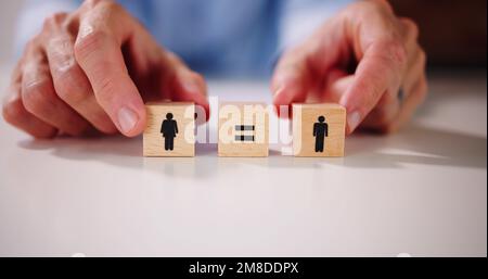 Parità di genere e diritto della parità. Parità di retribuzione Foto Stock