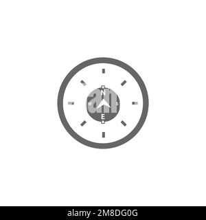 Icona bussola, risorse grafiche comuni, illustrazione vettoriale. Illustrazione Vettoriale