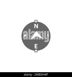 Icona bussola, risorse grafiche comuni, illustrazione vettoriale. Illustrazione Vettoriale