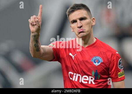 ISTANBUL - Daniel Graovac di Kasimpasa COME durante la partita turca Super Lig tra Besiktas e Kasimpasa COME al Parco Vodafone il 7 gennaio 2023 a Istanbul, Turchia. AP | altezza olandese | GERRIT DI COLONIA Foto Stock