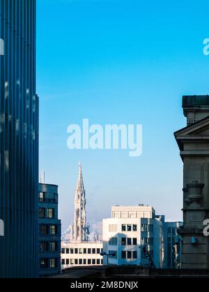 Il paesaggio urbano di Bruxelles visto dal Mont des Arts Foto Stock