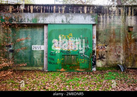 Abbandonato bunker di munizioni dell'esercito americano vicino a Viernheim/Germania Foto Stock