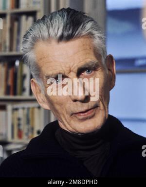 SAMUEL BECKETT (1906-1989) romanziere e drammaturgo irlandese nel 1977 Foto Stock