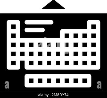 illustrazione del vettore icona glifo tavola periodica Illustrazione Vettoriale