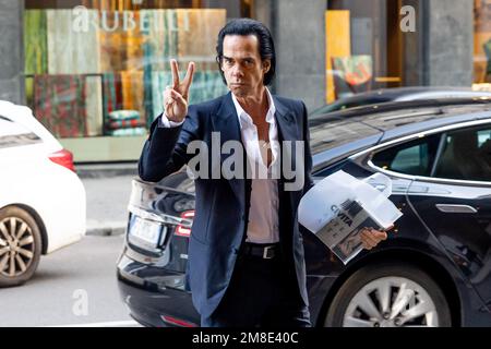 Milano, Italia. 13th Jan, 2023. La Grotta di Nick è stata vista durante la settimana della moda di Milano Menswear Autunno/Inverno 2023/2024 a Milano. Credit: SOPA Images Limited/Alamy Live News Foto Stock