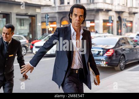 Milano, Italia. 13th Jan, 2023. La Grotta di Nick è stata vista durante la settimana della moda di Milano Menswear Autunno/Inverno 2023/2024 a Milano. Credit: SOPA Images Limited/Alamy Live News Foto Stock