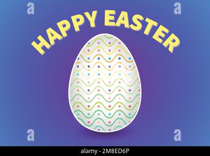 Buon sfondo pasquale con uovo di Pasqua decorativo. Vettore colorato uovo ornamentale su uno sfondo isolato. Illustrazione vettoriale Illustrazione Vettoriale