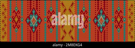 Un ornamento tradizionale dei popoli e dei paesi dell'Asia, in cui i colori saturi attirano fortuna e ricchezza. Tappeti tessuti da donna con ornamento em Illustrazione Vettoriale