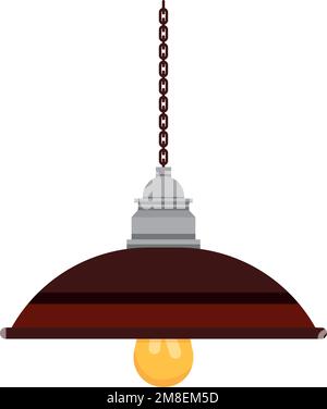 Lampada appesa al soffitto. Cartone animato casa luce Illustrazione Vettoriale