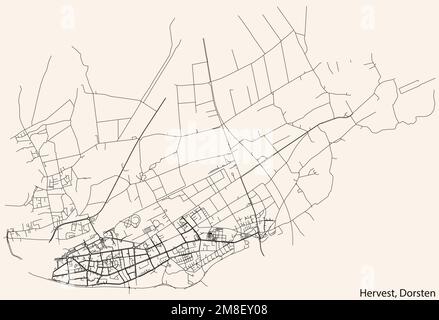 Mappa stradale del DISTRETTO DI HERVEST, DORSTEN Illustrazione Vettoriale