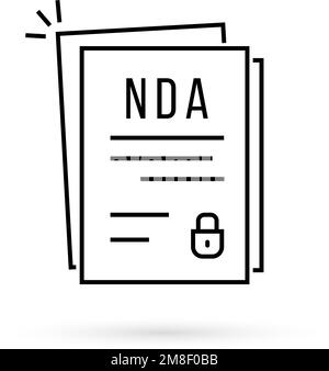 accordo di non divulgazione su linee sottili Illustrazione Vettoriale