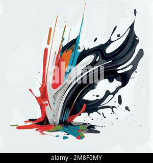 Macchie, macchie di vernice colorata su sfondo bianco, colori multicolore, arcobaleno - illustrazione vettoriale Illustrazione Vettoriale