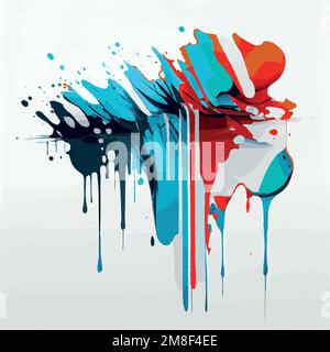 Macchie, macchie di vernice colorata su sfondo bianco, colori multicolore, arcobaleno - illustrazione vettoriale Illustrazione Vettoriale