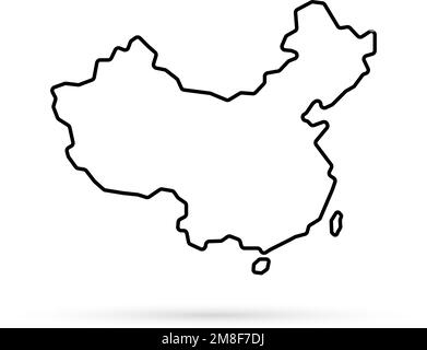semplice icona della mappa della cina lineare Illustrazione Vettoriale
