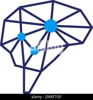 Intelligenza artificiale e apprendimento automatico icona isolata Illustrazione Vettoriale