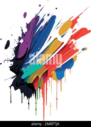 Macchie, macchie di vernice colorata su sfondo bianco, colori multicolore, arcobaleno - illustrazione vettoriale Illustrazione Vettoriale