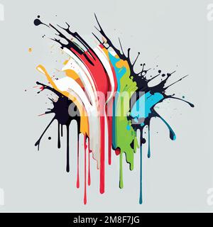 Macchie, macchie di vernice colorata su sfondo bianco, colori multicolore, arcobaleno - illustrazione vettoriale Illustrazione Vettoriale