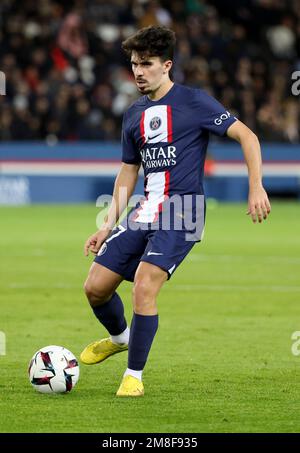 Vitinha di PSG durante il campionato francese Ligue 1 partita di calcio tra Parigi Saint-Germain (PSG) e SCO Angers il 11 gennaio 2023 allo stadio Parc des Princes di Parigi, Francia - Foto Jean Catuffe / DPPI Foto Stock