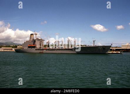 La flotta militare del comando Sealift USNS PECOS (T-AO 197) è legata alla stazione navale. Base: Naval Station, Pearl Harbor Stato: Hawaii(HI) Paese: Stati Uniti d'America (USA) Foto Stock