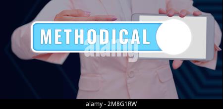 Scrittura a mano segno metodico, Business Concept sistema di metodi utilizzati in uno studio o attività passi da seguire Foto Stock