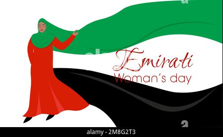 Emirates Womens Day. Agosto 28. Bandiera e colori degli Emirati Arabi Uniti Illustrazione Vettoriale