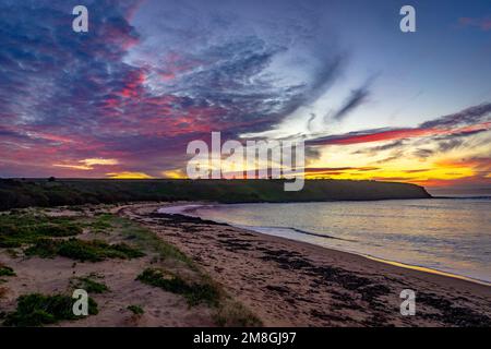 Spettacolare tramonto a Phillip Island, Victoria, Australia Foto Stock