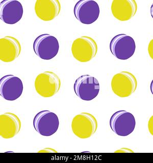 Macaron giallo e viola senza cuciture Illustrazione Vettoriale