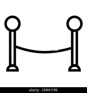 Icona della linea di ancoraggio della cintura retrattile isolata su sfondo bianco. Icona sottile nera piatta sullo stile moderno. Simbolo lineare e tratto modificabile. Si Illustrazione Vettoriale