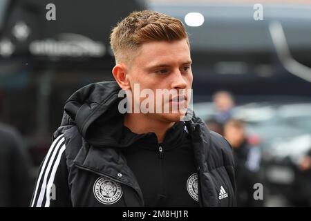 Harvey Barnes di Leicester City durante la partita della Premier League tra Nottingham Forest e Leicester City al City Ground di Nottingham sabato 14th gennaio 2023. (Credit: Jon Hobley | NOTIZIE MI) Credit: NOTIZIE MI & Sport /Alamy Live News Foto Stock