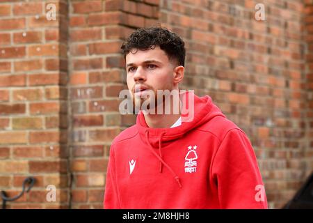 Neco Williams di Nottingham Forest durante la partita della Premier League tra Nottingham Forest e Leicester City al City Ground, Nottingham, sabato 14th gennaio 2023. (Credit: Jon Hobley | NOTIZIE MI) Credit: NOTIZIE MI & Sport /Alamy Live News Foto Stock