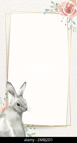 Coniglietto e fiore vettore di cornice di Pasqua Illustrazione Vettoriale