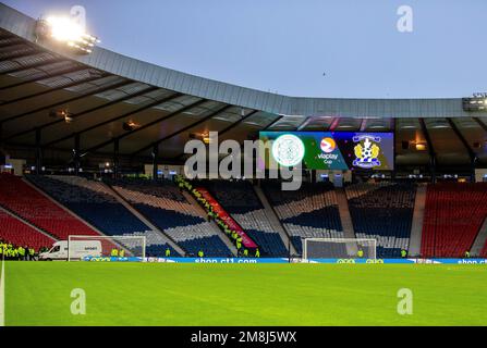 Glasgow, Regno Unito. 14th Jan, 2023. 14th gennaio 2023; Hampden Park, Glasgow, Scozia: Scottish Viaplay Cup Football semi Final, Celtic vs Kilmarnock; visione generale di Hampden Park bfore tifosi arrivano Credit: Action Plus Sports Images/Alamy Live News Foto Stock