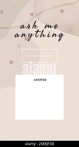 Chiedi a me qualsiasi modello di storia dei social media Illustrazione Vettoriale