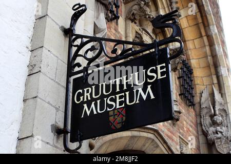 Il Museo Gruuthuse, città di Bruges, Fiandre Occidentali, Regione fiamminga del Belgio. Foto Stock