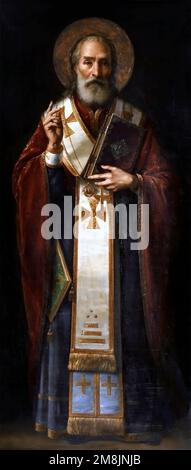 San Nicola. Ritratto di San Nicola di Myra (270-343) di Yaroslav Chermak (1831-1878) Foto Stock