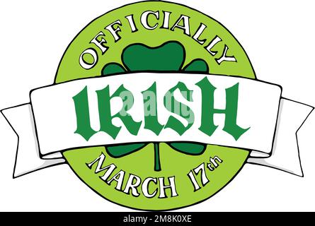 saint patricks badge ufficialmente iris Illustrazione Vettoriale
