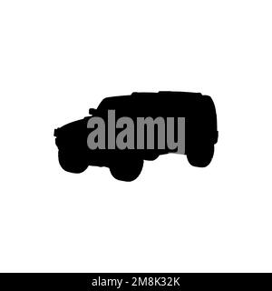 Icona Jeep. Semplice stile negozio di automobili grande vendita poster simbolo sfondo. Elemento di design del logo del marchio Jeep. Stampa di T-shirt Jeep. vettore per adesivo. Illustrazione Vettoriale