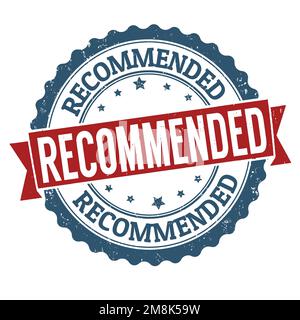 Raccomandato grunge timbro di gomma su sfondo bianco, illustrazione vettoriale Illustrazione Vettoriale